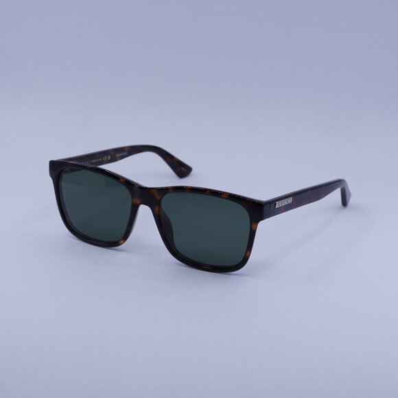 Gucci GG0746S 003 Sunglasses Havana Square Frame, Green Lenses - Picture 1 of 11